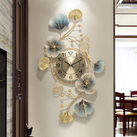 掛鐘 現代風創意客廳鐘表家用靜音時鐘時尚銀杏葉掛鐘藝術大氣掛表掛件