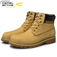 Camel Active New Men's Boots Winter Man Cushioning Genuine Leather Martin Tooling Boot Textured Scrub Male Ankle Boots Footwear
