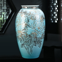 景德鎮陶瓷輕奢落地大花瓶新中式手繪描金客廳裝飾瓷器擺件大號