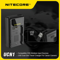 Nitecore UCN1 USB Dual Slot Travel Charger For Canon EOS LP-E6 LP-E6N LP-E8 Battery DC 5V/2A