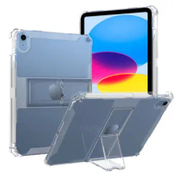 Shockproof Silicone Shell PC Stand Cover for iPad 10 9 Inch 2022 iPad Mini 6 iPad Air 5 4 10.9 10.2 9th 8th Clear Tablet Case