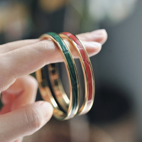 法國HCP鱷魚皮包金手鐲簡約時尚大牌設計個性高級感手環
