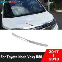 Front Hood Engine Cover Trim For Toyota Noah Voxy R80 2017 2018 Chrome Car Front Grille Grill Molding Strip Exterior Accessories