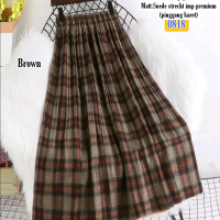 Rok 7p8 suede kotak brown 0818 Bahan suede strecht imp premium fit to xl