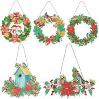 New Wreath Hanging Painting Set Christmas Gift Diamond Painting Hanging Painting Diy Diamond Inlay Embroidery Christmas Gift