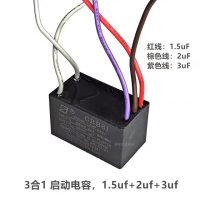 CBB61 Electric Fan Ceiling Fan Light Speed Control Fan Starter Capacitor Five 5 Wires 1.5UF + 2UF + 