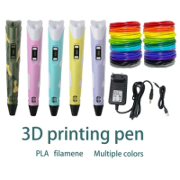 3D Pen DIY Drawing Pen With LCD Screen Compatible PLA ABS Filament Toys Safe Paiting for Children Kids Christmas Birthday Gifts