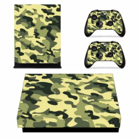 Camouflage Camo Skin Sticker Decal For Microsoft Xbox One X Console and 2 Controllers For Xbox One X Skins Sticker Vinyl