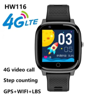 HW116 4G kids smart watch GPS+WIFI+LBS positioning children's watch video call SOS watch calculator weather game voice Q&amp;A clock