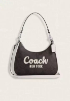 COACH Coach Teri Hobo In Signature Canvas With Coach Graphic Walnut Chalk