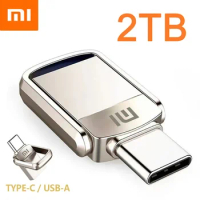 XIAOMI 2TB Metal U Disk 2 IN 1 1TB Flash Drive High-Speed USB 3.1 512gb Pen Drives Memory Stick Type C Adapter