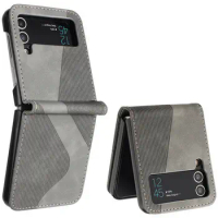 Luxury Case For Samsung Z Flip5 Flip 4 Flip3 5G Leather Armor Back Panel Cover For Samsung Galaxy Z Flip 4 Case Z Flip 3 5 Funda
