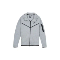 Nike NSW Tech Fleece Black Grey Zip Jacket Hoodie Men's Sports Casual Knit Basketball Pullover