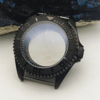 42MM Black Watch Case NH35 Case for Seiko NH35/36 Movement with Sapphire Glass Ceramic Bezel Watch Modification Parts for Seiko