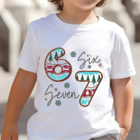 Children's meme 67 t-shirt, 3D digital print, short sleeve, loose fit, comfortable to wear, fashiona