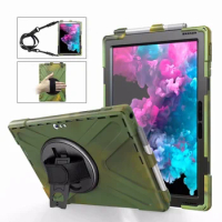 Case For Microsoft Surface Pro 4 5 6 Cover Stand long Strap Shoulder Heavy Duty Silicone safe child case For Surface Pro 4 5 6