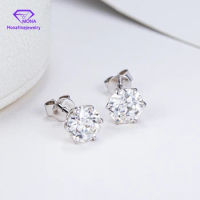 Fashion Jewelry Luxury Earrings Set Screw Back 10K Gold VVS 2Carat Moissanite Diamond Stud Earring For Women