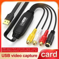 USB Video Capture VHS to Digital Converter USB 2.0 Video Audio Capture Card For TV DVD VHS Support Windows Mac System