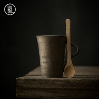 泥巴人鎏金陶瓷馬克杯大容量手工咖啡杯茶水杯日式創意個性復古