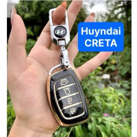 Ốp chìa khóa xe Hyundai CRETA , Stargazer, Venue, I10 2022 2023 2024 -TPU cao cấp- Silicon Vàng-Đen