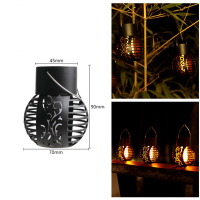 LED Solar Light Outdoor Waterproof Flickering Flame Effect Ball Solar Power Lamps Hanging Lantern La
