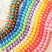 Sandwich translucent jelly striped rainbow resin beads DIY beaded material mobile phone chain accessories