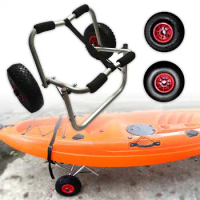 Mini Folding Type TYPT03 10-inch Folding Inflatable Wheel Kayak Trailer Trolley for Canoe Boat Parts Outdoor Tools