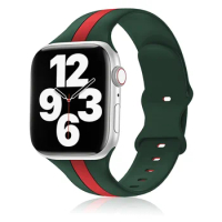 Silicone Band For Apple Watch Series 3 5 6 SE 7 8 Ultra Sport Rubber Watch Band Strap For IWatch 38 42MM 40MM 44MM 41 45 49MM