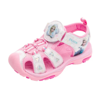 【Disney 迪士尼】童鞋 迪士尼 冰雪奇緣 護趾電燈涼鞋/舒適 減壓 絆帶設計 白粉(FOKT41573)
