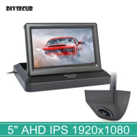 DIYSECUR 5" 1024x600 IPS AHD Car Monitor 1920*1080P HD 170 Degree Starlight Night Vision Vehicle Camera Reverse for Car SUV MPV
