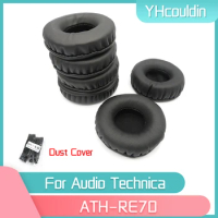 YHcouldin Earpads For Audio Technica ATH RE70 ATH-RE70 Headphone Accessaries Replacement Wrinkled Leather