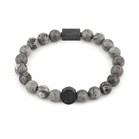 สร้อยข้อมือหิน รุ่น The Origin - Zebra Jasper สีดำ ขนาดข้อมือ 18 ซม.