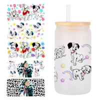 Disney 101 Dalmatians 3D UV DTF Transfer Sticker Waterproof Transfers Decals For 16oz Glass Cup Wrap Stickers