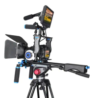 DSLR Rig Video Stabilizer Kit Film Equipment Matte Box+Dslr Cage+Shoulder Mount Rig+Follow Focus for DSLR Camera Camcorder