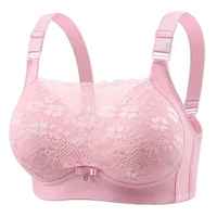 BH130 Bra Renda Busa Tipis Beha Kemben Wanita Tanpa Kawat Full Cup 40/90 BC PINK MUDA