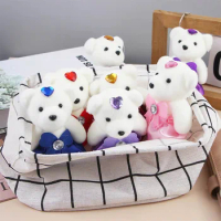 10 PCS Cute Hard foam Plus Plush Plush Animal Cartoon Decoration Bouquet Bear Small Teddy Bear Kid Toys Plush Doll