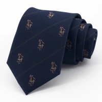 New High Quality 8CM Wide Business Tie For Men Navy Blue Fashion Formal Male Necktie Party Wedding Work Gift Box JML2755