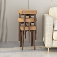 餐椅  實木軟包餐椅家用凳子客廳板凳可疊放餐桌凳子書桌現代簡約木椅子-快速出貨