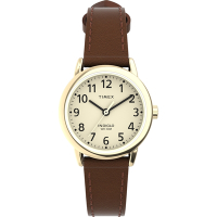 TIMEX  天美時 Easy Reader系列 25mm 環保純素皮革錶帶手錶 (奶油x咖TXTW2V75400)