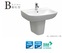 【麗室衛浴】日本INAX 掛壁式面盆 GL-298VFC-TW 採用伊奈獨家防污技術 防止水垢 抗菌力強