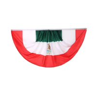 Mexico Mexican Pleated Fan Flag Indoor Outdoor Front Porch Decoration Mexico Half Fan Flag Holiday Celebration