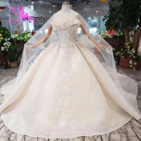 AIJINGYU Beach Suzhou Gowns Plus Sizes Cap Vietnam Queen Bridal Lace Gownes Illusion Wedding Dress Retro