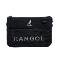【KANGOL】英國袋鼠 側背包 網布三層 多格層 隨身小包 斜背包 收納包 小方包 64251703 得意時袋