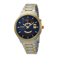 【ORIENT東方】寬日曆自動藍色錶盤手錶 FEU00000D