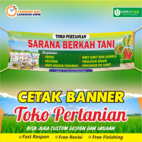 Cetak Banner / Spanduk Toko Pertanian / Obat Tani / Pupuk (Fast Respon, Free Revisi, & Free Finishin