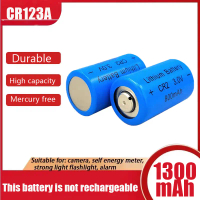 CR123A 1300mAh non-rechargeable disposable battery cell CR123A 3V for GPS security system camera med