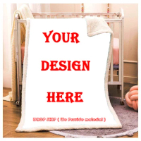 Microfine Custom Printed Wool Cashmere Blanket Throw Personalized Bedspread For Bed Sofa Dropshipping