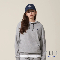 【ELLE ACTIVE】女款 LOGO刺繡休閒連帽T恤-淺灰色(EA24S2W1401#93)