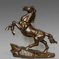 China Bronze Copper Wealth Lucky Fly Gallop Run Horse to Successful Art Statue