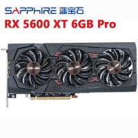 Used Sapphire RX 5600 XT Pulse Pro 6GB D6 Video Card For AMD RX5600XT 6G RX5600 Pro Graphics Cards GDDR6 2304SP 7680×4320 3 Fans